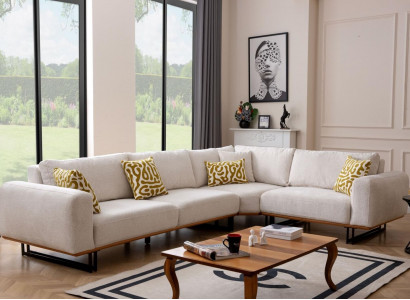 Luxus Ecksofa L Form Stoffsofa Couch Sofa Weiße Polstersofa Sitz Eckgarnitur